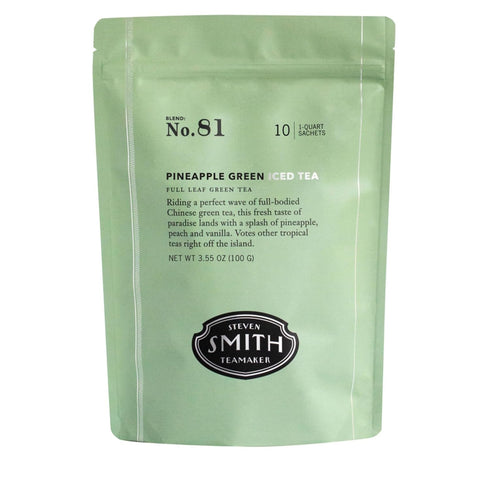 Steven Smith Teamaker Pineapple Green Iced Tea No. 81 - Refreshing Caffeinated Full Leaf Green Iced Tea, 10 Count