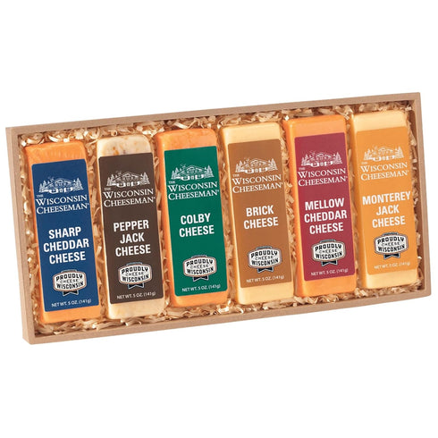 The Wisconsin Cheeseman Assorted Cheese Bars Sharp Cheddar, Colby, Pepper Jack, Brick,