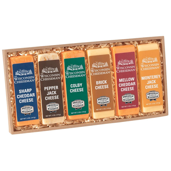 The Wisconsin Cheeseman Assorted Cheese Bars Sharp Cheddar, Colby, Pepper Jack, Brick,