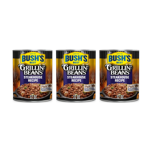 Bush's Steakhouse Recipe Grillin' Beans, 22 Oz (Pack of 3)