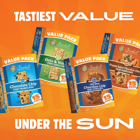 14.26 Oz. 15 Count 1) Sunbelt Bakery Oats & Honey Chewy Granola Bars, (Box