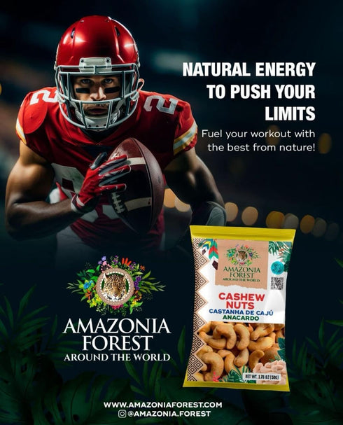 Pack 3 (3 1.76 Oz Pack) Amazonia Forest Cashew Nuts Units - From Brazil, Vegan, Raw, Gluten-Free, Bulk, Organic