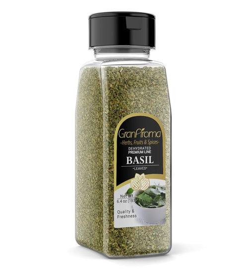 GranAroma Basil Leaves, 6.4 oz, Dried, Cut & Sifted