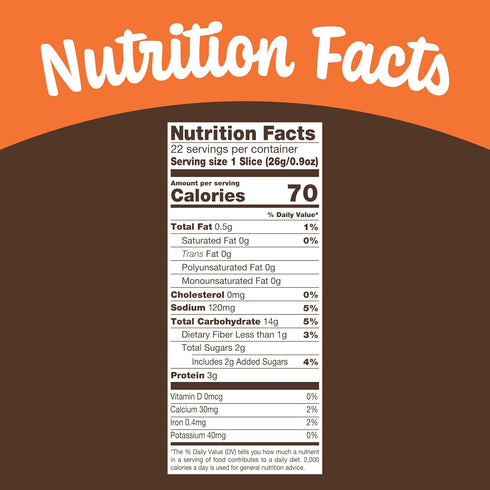 20 oz Nature's Own Honey Wheat, Honey Wheat Sandwich Bread, Loaf