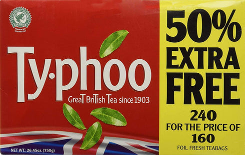 TY.PHOO (160Bags 80 480 (Pack 2) Typhoo tea bags plus Bags ) teabags