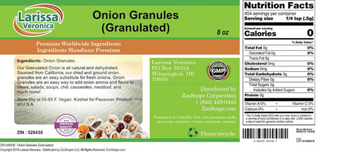 Larissa Veronica (8 oz, 528438) 3 Pack Onion Granules (Granulated) ZIN: