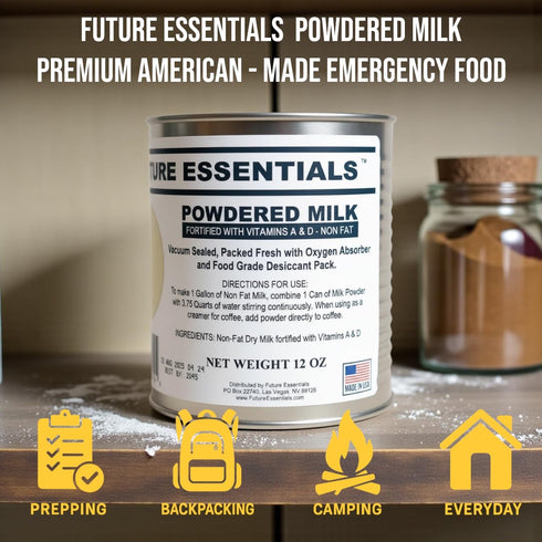20-Year 12oz, #2.5 Future Essentials Canned Instant Nonfat Dry Milk Powder Shelf Life Non Fat Dry Powdered Milk