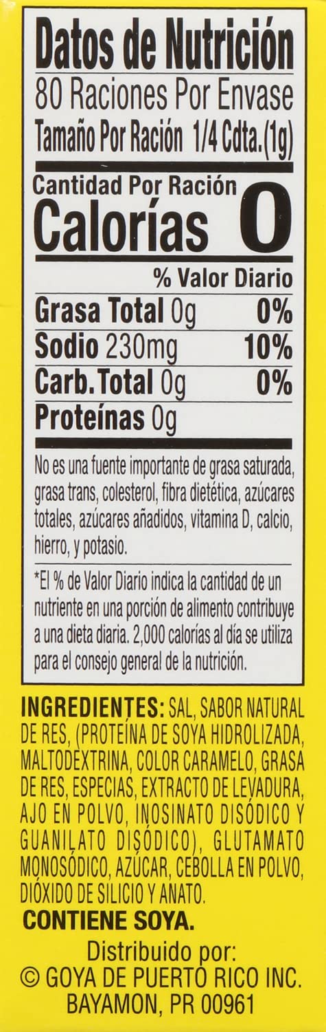 2.82 (Pack 24) Goya Foods Powdered Beef Bouillion, Ounce