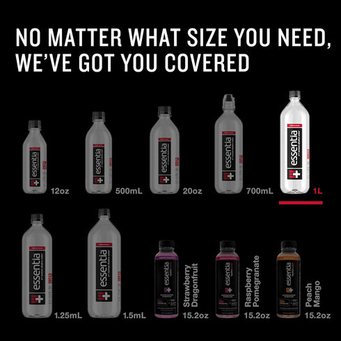 Water:99.9% 9.5 1 (Pack 12) Essentia Water Bottled, Ionized Alkaline Pure, Infused With Electrolytes, pH Or Higher