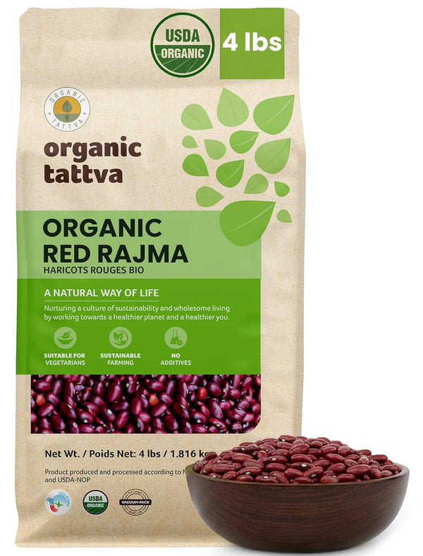 Organic Tattva Dark Red Kidney Beans (4 lbs) - Organic Kidney Beans
