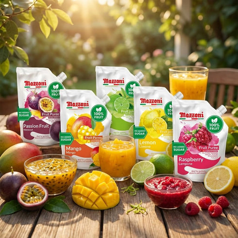 100% 2.2 lbs (35.2 oz) Mazzoni - Mixed Berry Juice Puree, Pure Forest Berries (Strawberry, Blueberry, Raspberry), Just