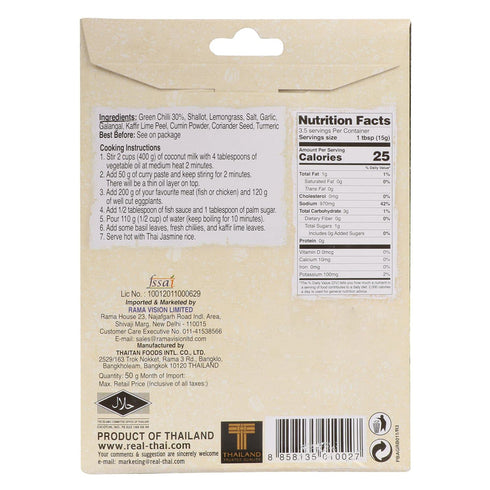 Real Thai Packet (Pack 2), 50g Green Curry Paste