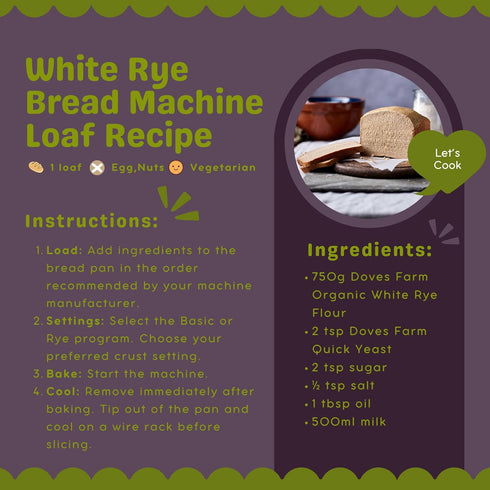 2.2 lb (Pack 2) Doves Farm Organic White Rye Flour of - Ancient Grain Light Rye Flour for All British Baking: Breads