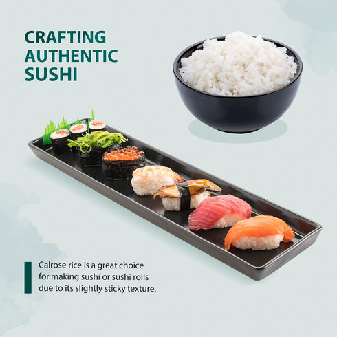 2 (32 Soeos Sushi Rice, Medium Grain, White Sticky Rice for Sushi Rolls and Japanese Food, Calrose Rice, Pound Ounce)