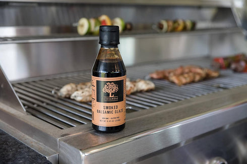 8.45oz Liokareas Greek Smoked Balsamic Glaze - Organic - NonGMO - - Made from Grapes Grown In Greece - NO ADDED SUGARS