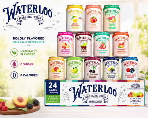 Generic Pack 24 12 2 Waterloo Variety Cans Flavors, cans each