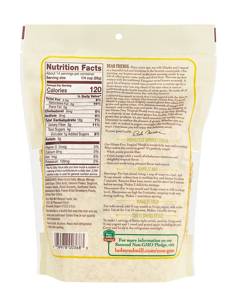 14 (pack 4) Bob's Red Mill Tropical Muesli, Ounce