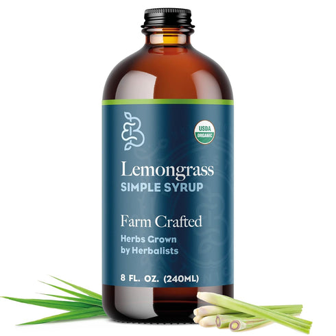 Bluestem Botanicals Organic Lemongrass Simple Syrup, 8 oz, Cocktail and Mocktail Mixer