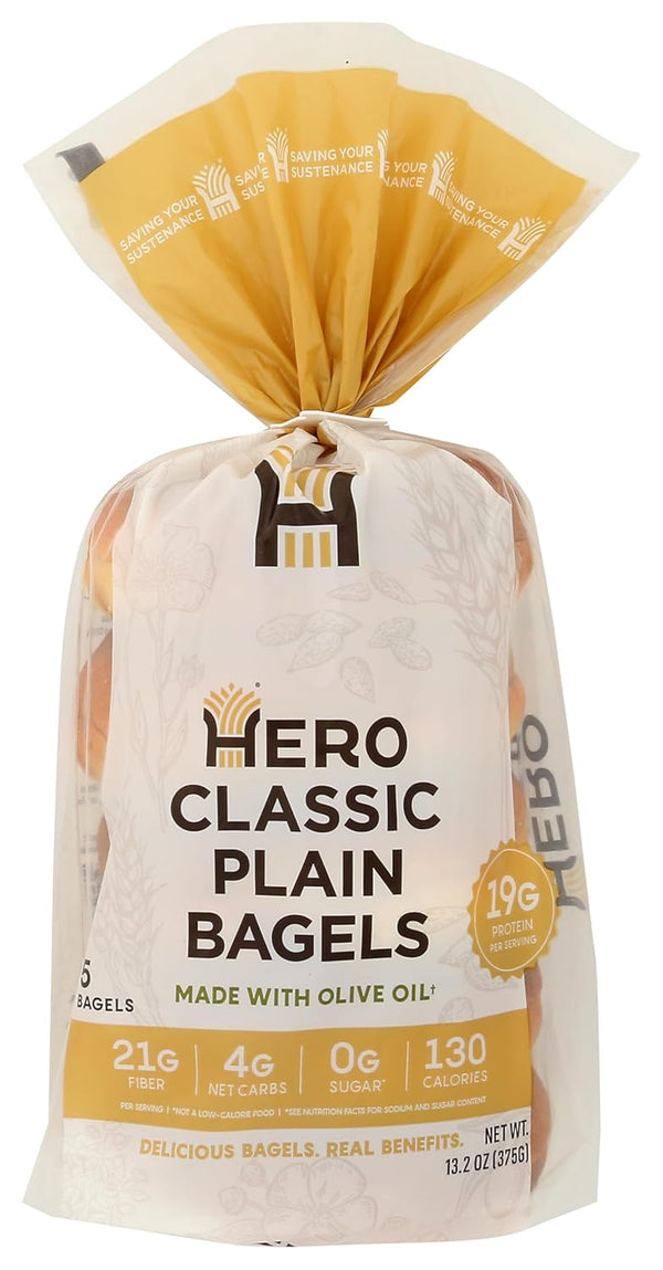 Hero Bread , Bagels Plain Classic, 13.2 Ounce