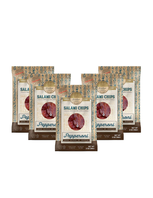 Premium Aufschnitt Products Passover Exodus Salami Chips - Pepperoni, 5 Pack