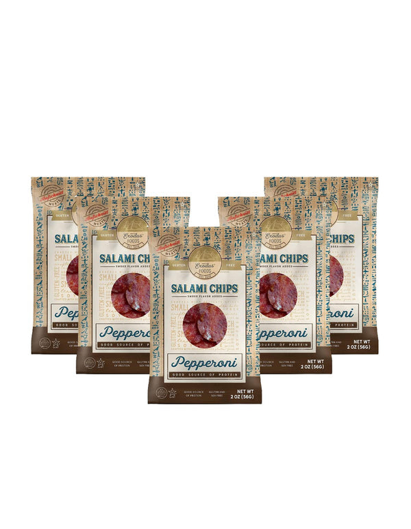 Premium Aufschnitt Products Passover Exodus Salami Chips - Pepperoni, 5 Pack