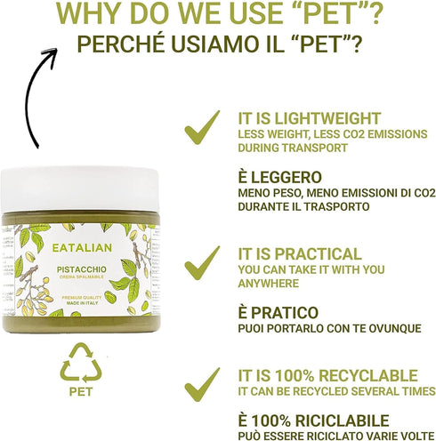 7oz/200 EATALIAN by AMZ BETTER Pistachio Cream, gr, Spreadable Pistachio Paste, Sweet and Unique Taste, Ideal on Bread