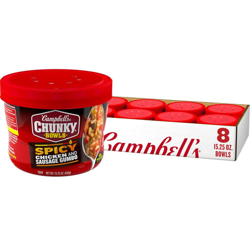 Campbell's Chunky Soup, Spicy Chicken & Sausage Gumbo Soup, 15.25 oz Microwavable
