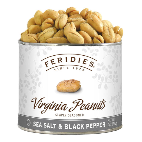 FERIDIES Salt and Pepper Peanuts, Super Extra Large Salted Virginia Peanuts, 9oz