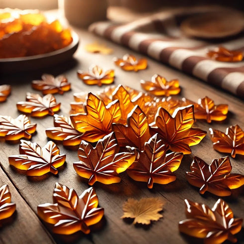 (1.5 LB) Real Maple Syrup Leaf Drop Candy -Traditional Leaf-Shaped Candies - Hard Syrup Sugar From Vermont- Resealable