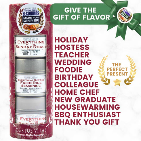 Packaged Set 3 Made for Dinner: Supper Table Seasonings | Gift of Spice Blends | All Natural, Non GMO | Gourmet Infused