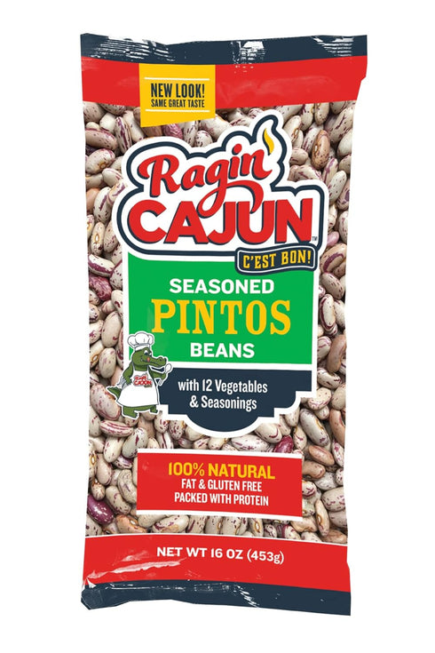 Ragin' Cajun Seasoned Pinto Beans - 16 oz Bag, Gluten-Free, No MSG,