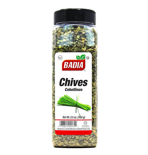 2.5 oz Badia Dried Chives, Premium Air-Dried Chives Fresh & Flavorful for Cooking, Soups, Salads, Eggs, Dips, and More