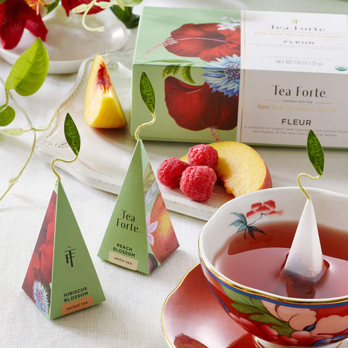 Set 10 Count, 2 Tea Forte Premium Petite Presentation Box Gift Sampler, of Each Blend Individually Wrapped Handcrafted