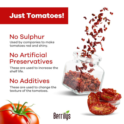 2 LBS, Sun-Dried Tomatoes, USDA Organic, Berrilys, No Sulfur, No Preservatives, Seasalt is used as natural