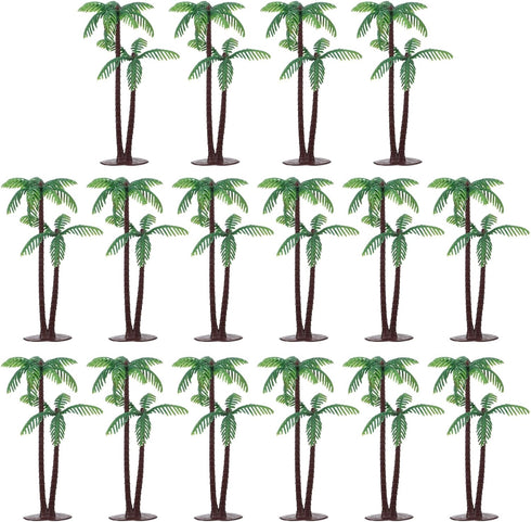 Gtziqa Palm Tree Cake Topper, 16 Pcs Fake Palm Tree Decor Mini Coconut