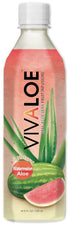 VIVALOE Watermelon Flavor Aloe Beverage All Natural Aloe Juice, 16.9 fl. oz./500 mL,