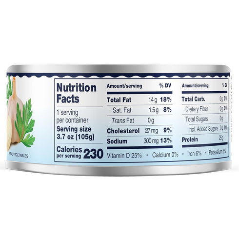 Albacore Pack 12 Tonnino Tuna Fish - Premium chunk in olive oil with Garlic & Herbs of Alternative to Salmon Protein