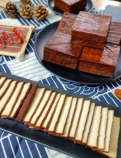 mentangzhao Tofu205g/7.1oz,2Pcs/bagBaked Smoked Tofu Made with Dried Soy Beans Fried Tofu For Asian Style Vegetarian