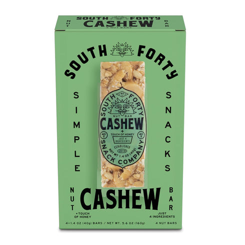 South 40 Snacks Crunchy Cashew Nut Bars, Just 4 Ingredients, Touch of