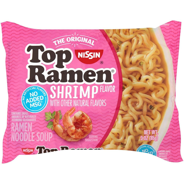 Nissin Top Ramen Noodles, Shrimp Flavor - 5 Pack