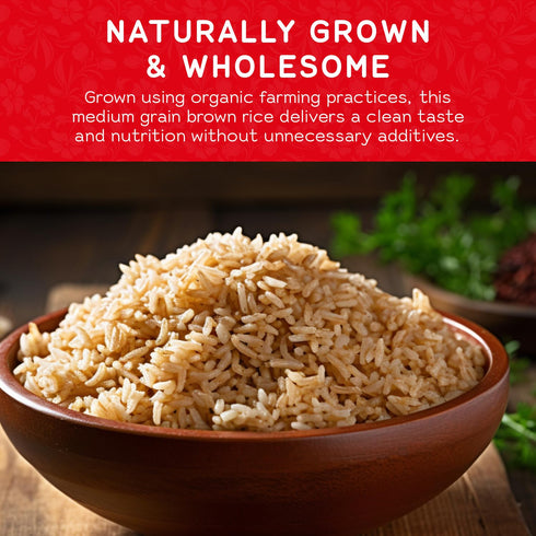 GENJI (15 lb Gen-Ji-Mai Organic Medium Grain Brown Rice Whole Grain Japanese Style Rice for Meal Prep, Low Carb