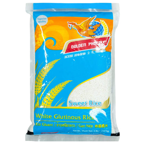Golden Phoenix Thai Sweet Rice - Premium Sticky Rice for Desserts or Rice Cakes,