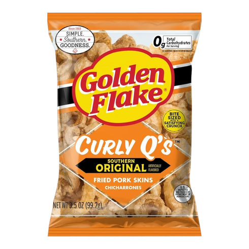 Golden Flake Pork Skins Curly Q's Original