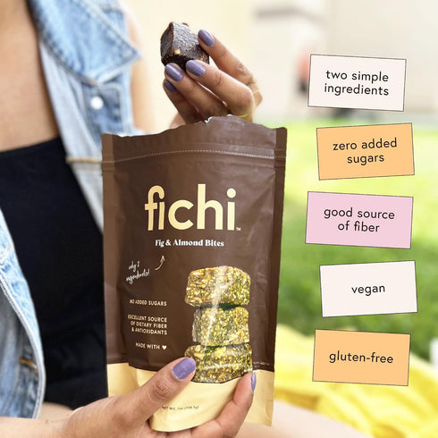 3.5oz Pack, Fichi Fig and Nut Bites, a Wholesome and Delicious Gluten-Free Italian Fruit and Nut Snack, Bag (One Fig
