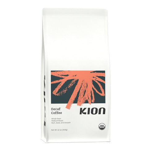 Kion Organic Decaf Whole Bean Coffee, Tested for Toxins, Ethically Sourced, Rich,