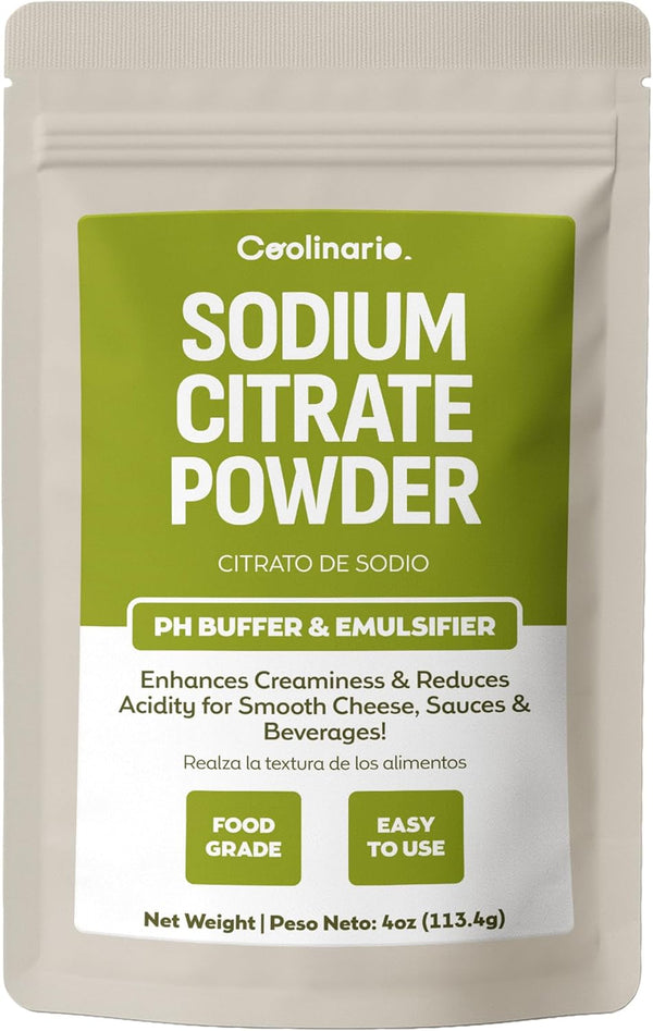 Coolinario Sodium Citrate Powder (4 Oz) pH Buffer & Emulsifier for Smooth