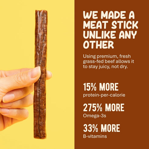 10g (1 oz, 10 Pack) Grazly Grass-Fed Beef Sticks Made with Only Beef, Spring Salt & Collagen Casing Clean, High-Protein