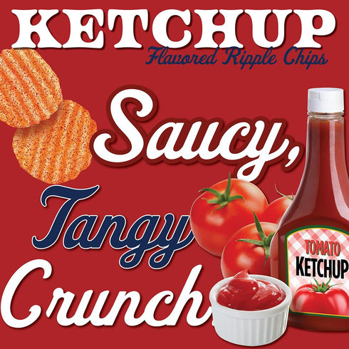 (Pack 36, 1 Herr's Ketchup Ripple Potato Chips of Ounce Bags) Bold and Tangy Ketchup-Flavored Chips Fun for Snacking