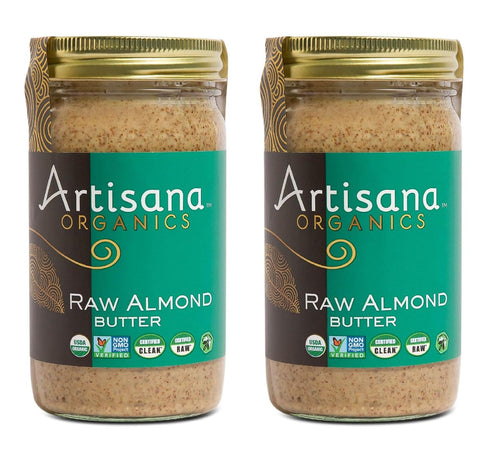 Artisana Organics Raw Almond Butter (2 Pack, 14oz Jars) | USDA Organic,