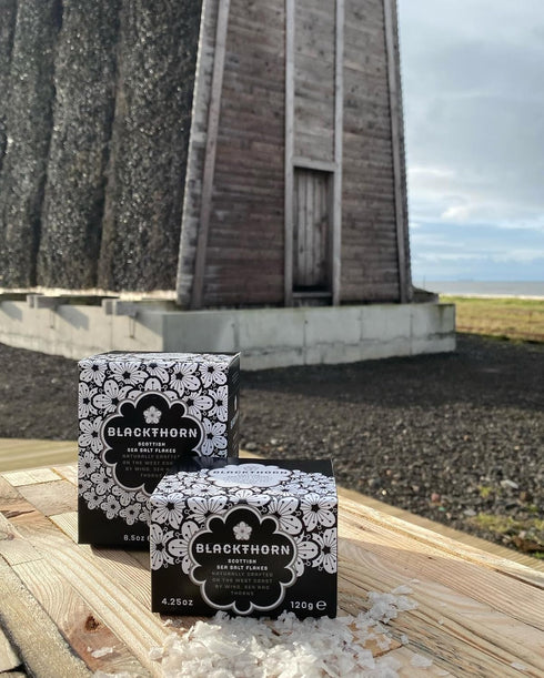 8.5oz (Pack 1) Blackthorn Scottish Gourmet Sea Salt Flakes - Natural and Unrefined, Box